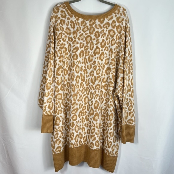 Torrid Drop Shoulder Tunic Sweater “Popcorn Leopard” NWT - Picture 8 of 10